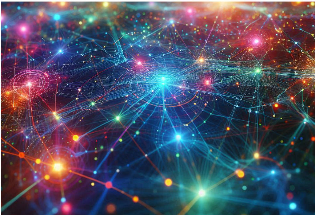 Interconnected points ramdomly spread